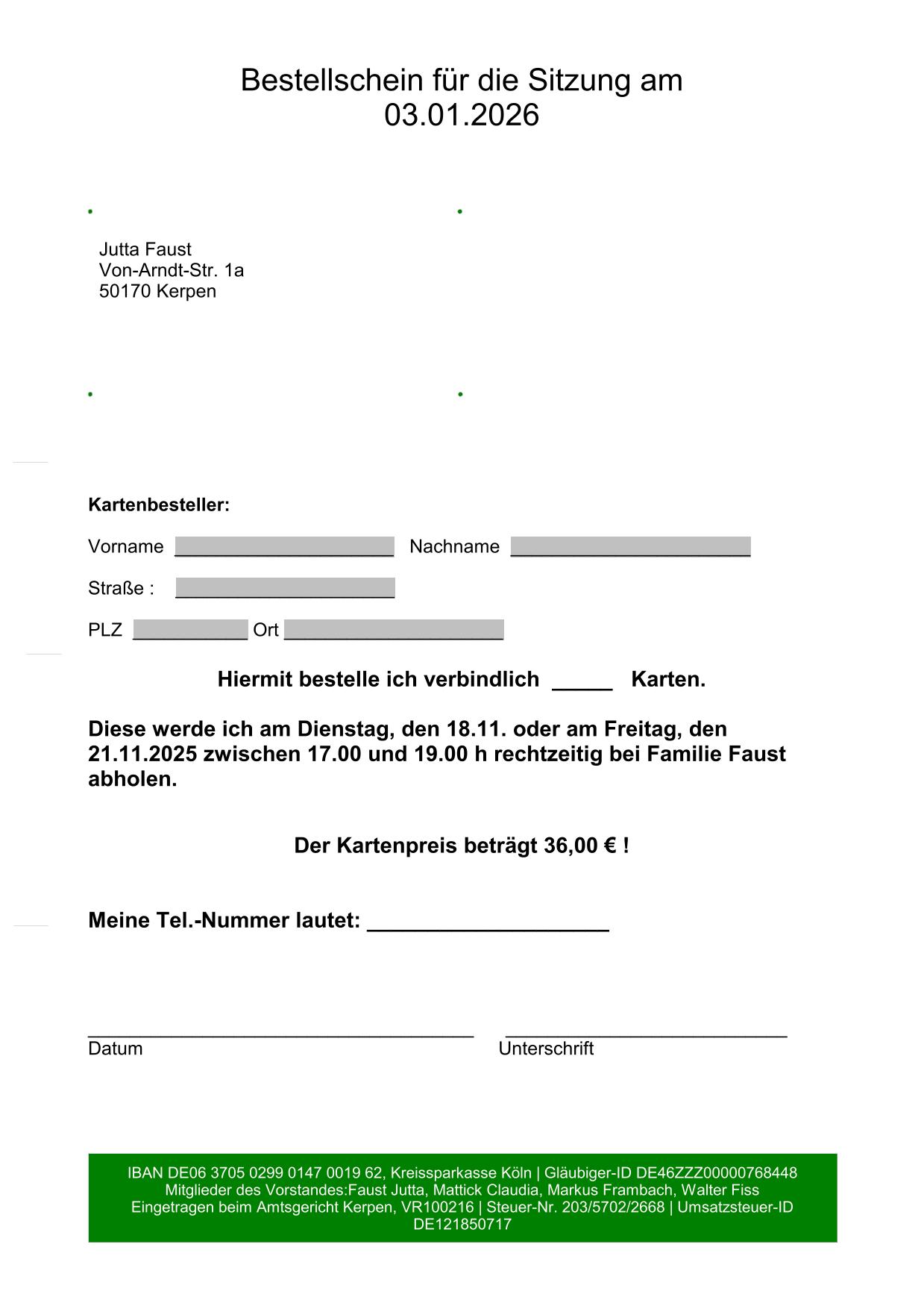 Ankuendigung Kostuemsitzung 2